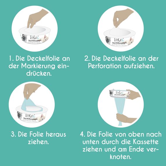 LittyCat® Nachfüllkassetten für LittyCat Katzenstreu Eimer (3er Pack) • Bis zu 2 Monate pro Kassette • Saubere & geruchlose Katzenstreu Entsorgung • Schlauchsystem Katzenkot entsorgen
