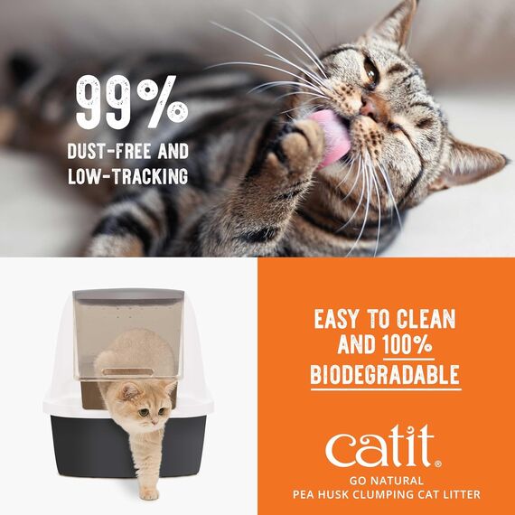 Catit Go Natural!, klumpende Katzenstreu, aus Erbsenhülsen, mit Lavendelduft, 2 x 2.8 kg (5.6Kg)
