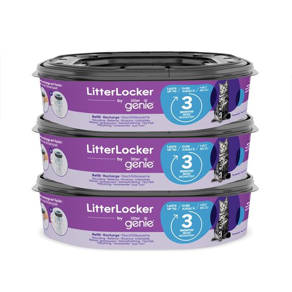 Litter Genie LitterLocker by, 3er-Pack XL-Nachfüllkassette, Original-Spezialfolie mit Geruchsbarriere garantiert 100% Geruchsschutz