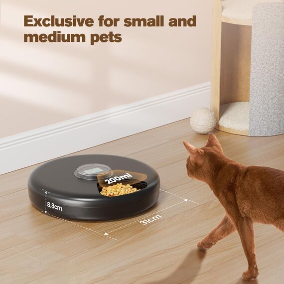 Futterspender Katze Nassfutter Automat für Katzen: Katzenfutter Automat - Katzen Futterautomaten mit Edelstahl Schüssel - Futterautomaten Kabellos - Futterstation Katze und Hunde