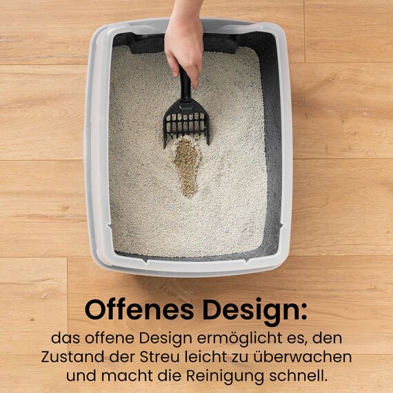 Iris Ohyama Katzenklo offen, bis 7 kg, 2er-Satz, Weiß, ohne Deckel, Katzentoilette, hoher Abnehmbarer Rand, Für große Katzen, Kätzchen, Toilet, XXL Toilette, BPA-frei, Cat Litter Box, CLH-12
