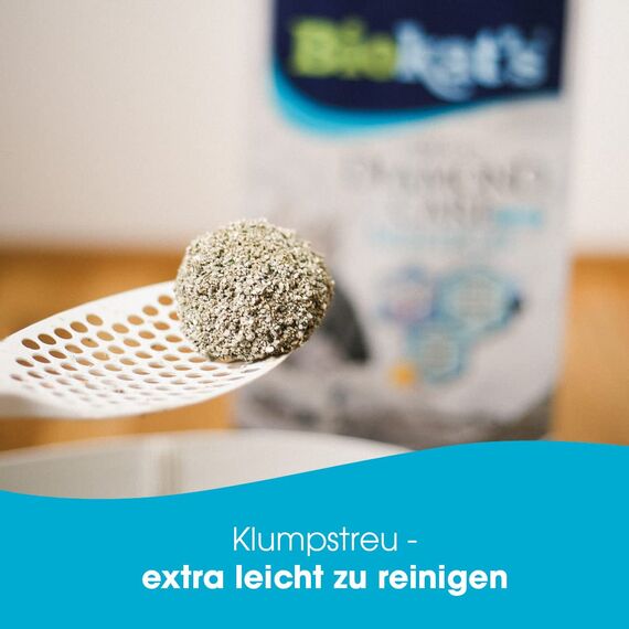Biokat's Diamond Care MultiCat Fresh Katzenstreu mit Duft - Feine Klumpstreu aus Bentonit mit Aktivkohle speziell für Mehrkatzen-Haushalte - 1 Sack (1 x 8 L)