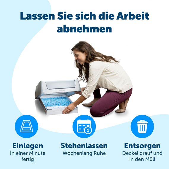 PetSafe - ScoopFree Ersatzschale mit Blauem Kristall Katzenstreu - Geruchskontrolle, Staubfrei, Auslaufschutz - 3er-Pack