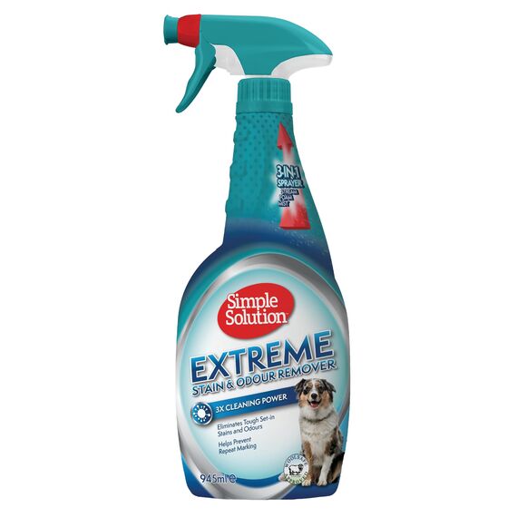 Simple Solution Extreme Pet Flecken- und Geruchsentferner | Enzymatischer Reiniger mit 3X Pro-Bakterien Reinigungskraft - 945ml