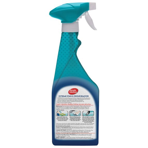 Simple Solution Extreme Hundeflecken- und Geruchsentferner | Enzymatischer Reiniger mit 3X Pro-Bakterien Reinigungskraft - 500ml