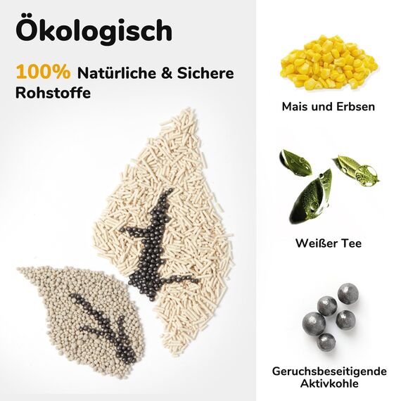 FUKUMARU Tofu Katzenstreu 10.8kg - schnelle klumpenbildung, Tofu und Bentonit Katzenstreu, staubfrei und leicht zu klumpen, Geruchskontrolle（Weißer Tee）, kann die Toilette hinuntergespült Werden.