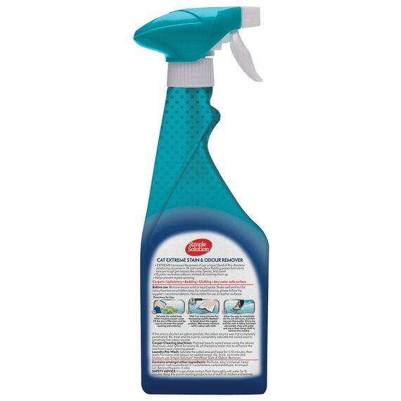 Simple Solution Extreme Cat Stain and Odour Remover | Enzymatischer Reiniger mit 3X Pro-Bakterien Reinigungskraft - 4 x Packung (2Ltr)