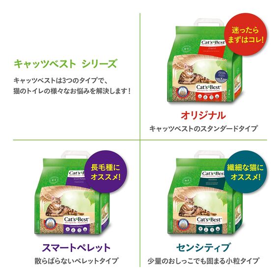 Cat's Best Smart Pellets, 100% pflanzliche Katzenstreu, Innovative Klumpstreu für Katzen aus antihaftenden Aktiv-Holzfasern – stoppt das Heraustragen, 5 kg/ 10 l (Packung mit 2)