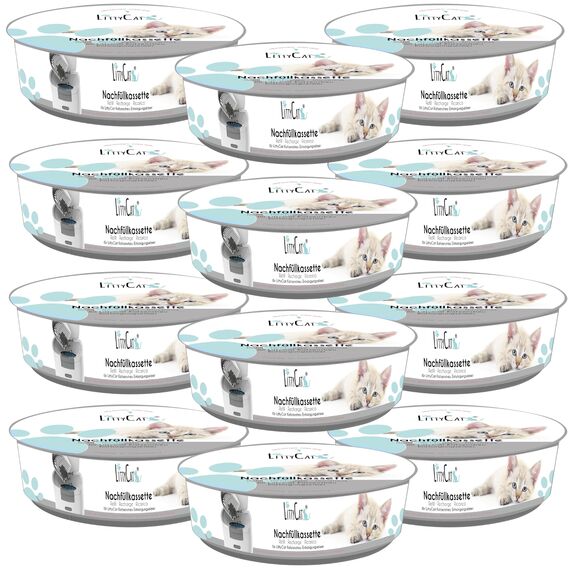 LittyCat® Nachfüllkassetten für LittyCat Katzenstreu Eimer (12er Pack) • Bis zu 2 Monate pro Kassette • Saubere & geruchlose Katzenstreu Entsorgung • Schlauchsystem Katzenkot entsorgen