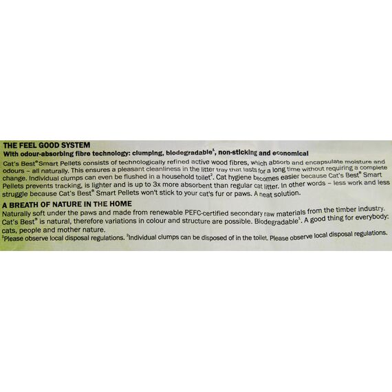 Cat's Best Smart Pellets, 100% pflanzliche Katzenstreu, Innovative Klumpstreu für Katzen aus antihaftenden Aktiv-Holzfasern – stoppt das Heraustragen, 5 kg/ 10 l (Packung mit 2)