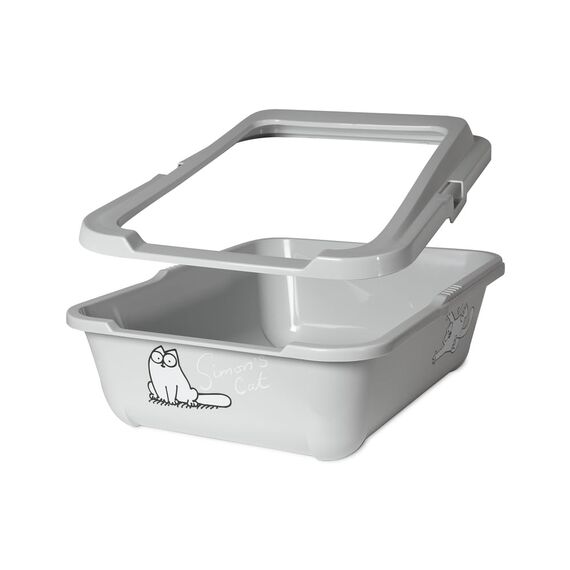 Simon's Cat, Katzentoilette mit Rand L: 43 cm B: 32 cm H: 16 cm grau
