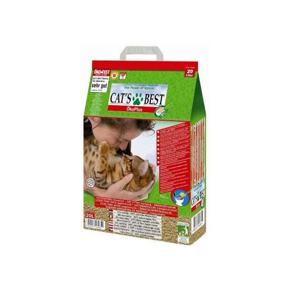 Cat’s Best Original Katzenstreu, 100% pflanzliches Katzenklumpstreu mit maximaler Saugfähigkeit – bekämpft Gerüche natürlich und aktiv, 8,6 kg/20 l (Verpackung kann variieren)