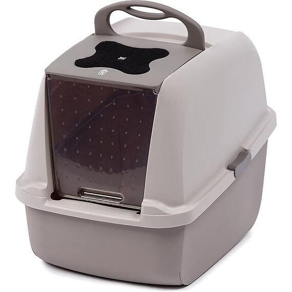 Catit Katzentoilette mit Abdeckung, 43 x 57 x 50cm, grau/grau
