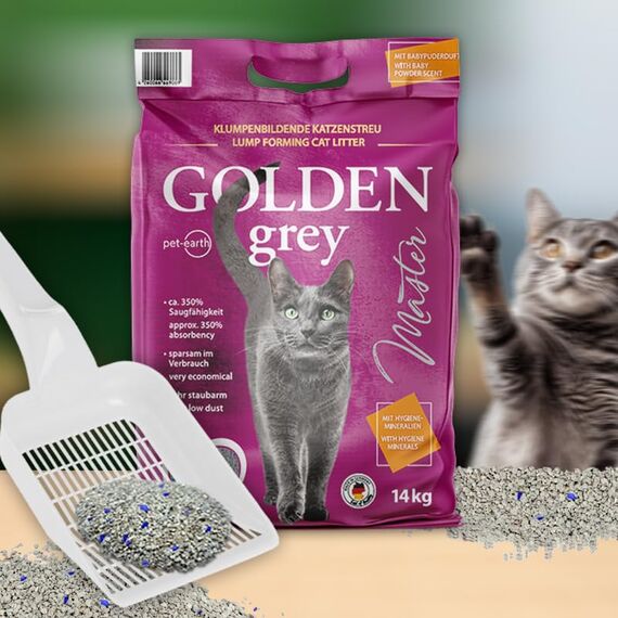 Golden Grey Master 2x14kg Babypuderduft + Silikat für Katzenbesitzer, Deutschland - Katzenstreu