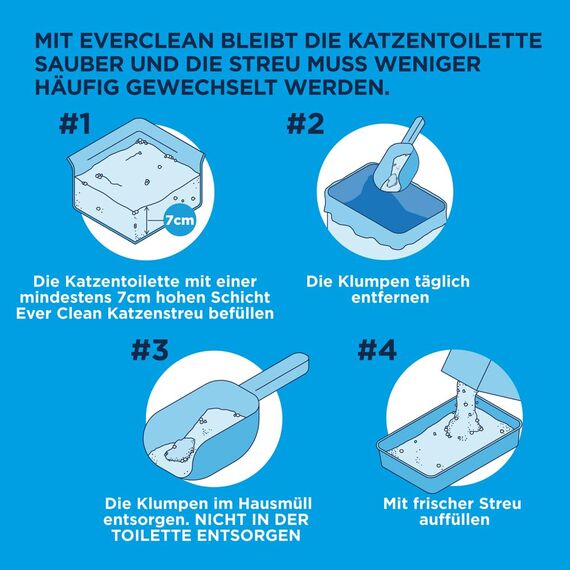 Ever Clean Katzenstreu mit schnellwirkender Geruchsbekämpfung, 10 Liter, mit Duftstoffen