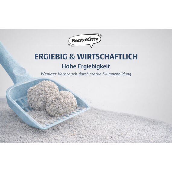 BentoKitty Katzenstreu (40L, 2 x 2er Pack) mit Babypuder Duft, Klumpend, weiß, feinkörnig, Klumpstreu aus Bentonite, für Sensitive Katzenpfoten geeignet
