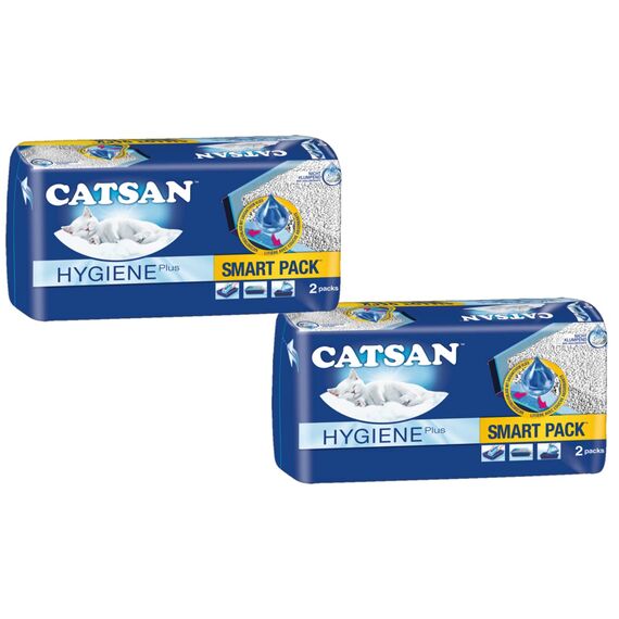 CATSAN Smart Pack – Nichtklumpende Katzenstreu auf saugfähigem Vlies – 2 Packungen mit 4 Packs 16L (4x 4L)