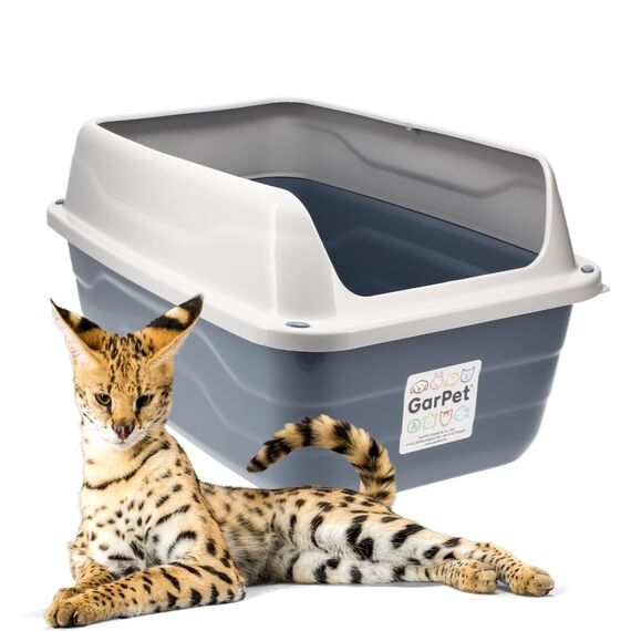 XXL Extra hohe Katzentoilette offene Katzenklo mit hohem Rand ohne Deckel große Katzentoilette offen Katzenklo hoher Rand