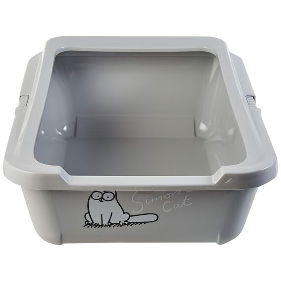 Simon's Cat, Katzentoilette mit Rand L: 43 cm B: 32 cm H: 16 cm grau