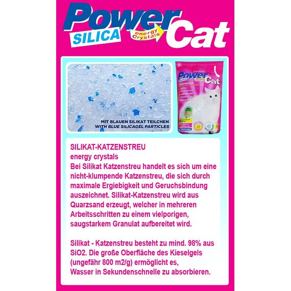 12 x 5 l = 60L Powercat Magic Silikat Katzenstreu