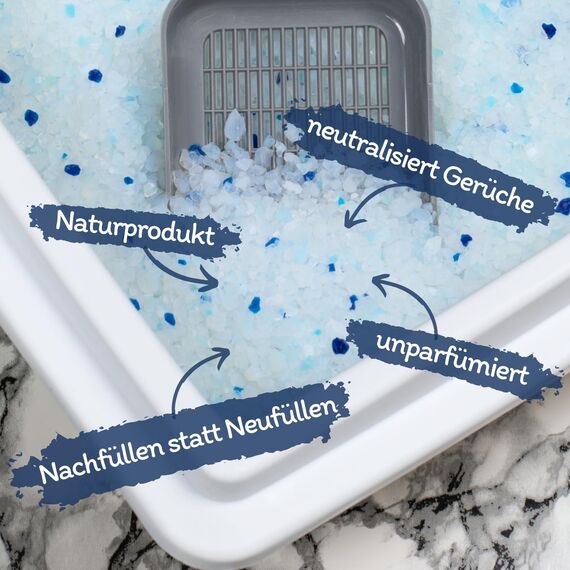 Lyra Pet® | 12 x 5 L = 60 L Lyra Power Silica Silikat Katzenstreu |100% Kieselgel | Keine Klumpenbildung | Neutralisiert den Geruch | Staubfrei & Unparfümiert | Hygienisch & Saugstark| Saubere Wohnung