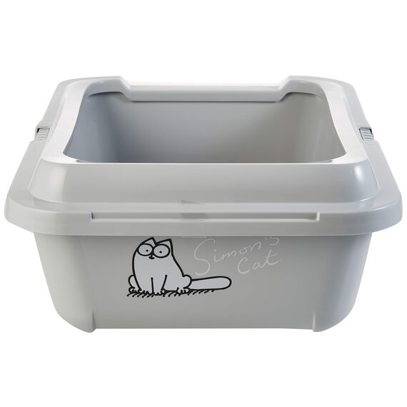 Simon's Cat, Katzentoilette mit Rand L: 43 cm B: 32 cm H: 16 cm grau