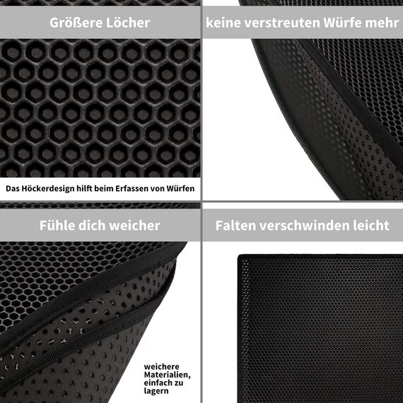 Pieviev Katzenklo Matte, Katzenstreu Matte Katzenklo Unterleger Waben Design Katzenklo Vorleger wasserdichte Doppelte Schichte Entwurf Bienenwabe Matte, Schwarz, 76cm*61cm