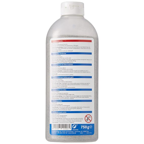TRIXIE Simple'n'Clean Katzenstreudeo, Babypuderduft 750 g - geruchsneutralisierend Duft für frische Luft im Katzenklo - 42406