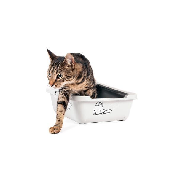 Simon's Cat, Katzentoilette mit Rand L: 43 cm B: 32 cm H: 16 cm grau