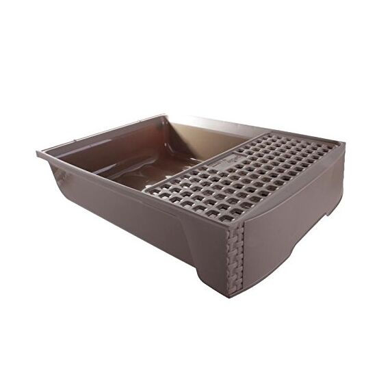 Curver petlife Katzentoilette mit Deckel, Katzenklo inklusive Schaufel, Moderne Rattangeflecht-Optik, Mokka, 51,5 x 38,5 x 40 cm, mokka