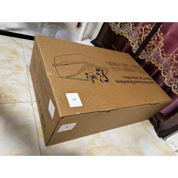 FURTIME Katzenklo Edelstahl XXXL, Katzentoilette Edelstahl 60 L Große Kapazität Auslaufsicher Gegen Verschüttungen Katzenklo, mit Metall Katzenstreuschaufel 71x51x31cm (Silbergrau)