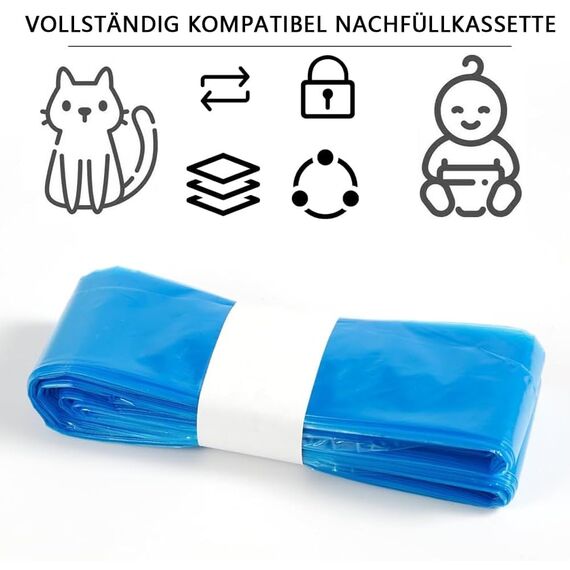 12x Nachfüllkassette Nachfüllpackungen Nachfüllfolien Windeleimer kompatibel Nachfüllfolie für Katzenstreuentsorgungseimer