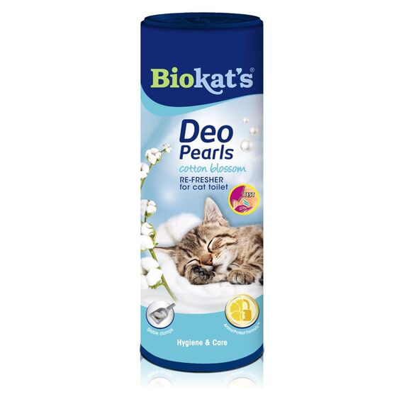 Biokat's Deo Pearls Cotton Blossom - Streuzusatz mit Duft für Frische und feste Klumpen in der Katzentoilette - 1 Dose (1 x 700 g)
