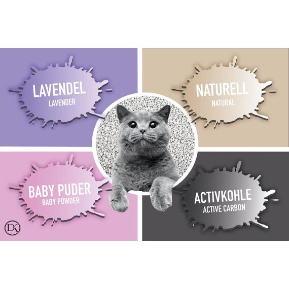 BentoKitty Katzenstreu (20L, 2er Pack) mit Lavendel Duft, Klumpend, weiß, feinkörnig, Klumpstreu aus Bentonite, für Sensitive Katzenpfoten geeignet