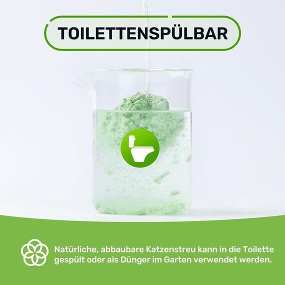 FUKUMARU Tofu Katzenstreu 10,8 kg - Klumpendes Katzenstreu, Geruchsbekämpfung mit grünem Teearoma, staubfrei und leicht klumpend, spülbar in der Toilette.