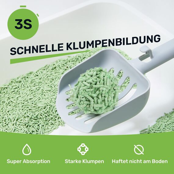 FUKUMARU Tofu Katzenstreu 10,8 kg - Klumpendes Katzenstreu, Geruchsbekämpfung mit grünem Teearoma, staubfrei und leicht klumpend, spülbar in der Toilette.