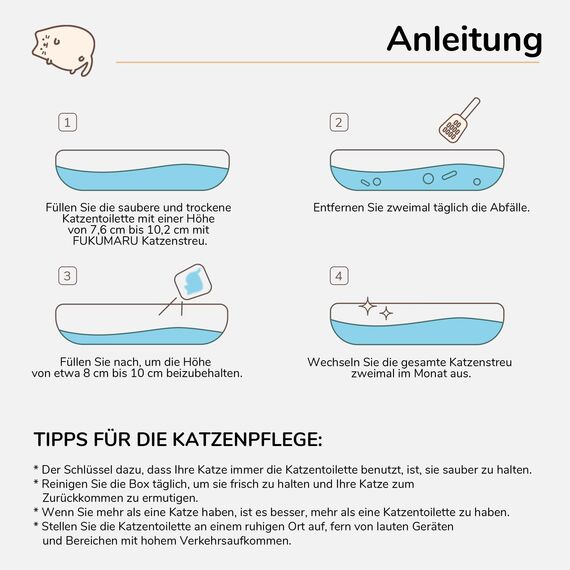 FUKUMARU Tofu Katzenstreu 5.4kg - schnelle klumpenbildung, Tofu und Bentonit Katzenstreu, staubfrei und leicht zu klumpen, Geruchskontrolle（Weißer Tee）, kann die Toilette hinuntergespült Werden.