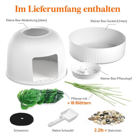 Lifewit Katzenklo Blumentopf mit Pflanze & Schaufel, Katzenklo Versteckt, Katzentoilette XXL mit Geruchskontrolle & Kohlefilter, Wohnzimmer, Schlafzimmer, Ecke, Weiß