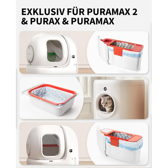 PETKIT Katzentoilettenbeutel mit Zugbändern, Beutel für Katzentoilette für Pura MAX 2 und PUROBOT Max Pro 2,Kratzfest für Haustier Katze Hunde Hundekot Katzenstreu 1 Rollen*20 (20 Stück)