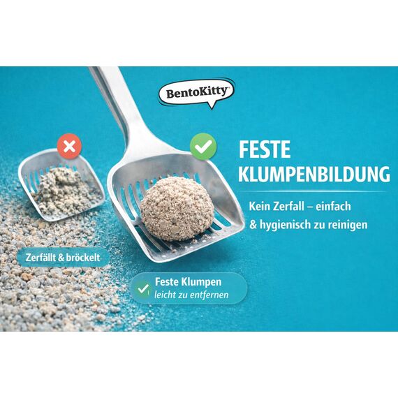BentoKitty Katzenstreu (20L, 2er Pack) mit Lavendel Duft, Klumpend, weiß, feinkörnig, Klumpstreu aus Bentonite, für Sensitive Katzenpfoten geeignet