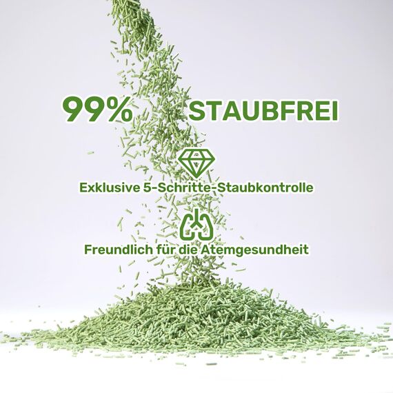 FUKUMARU Tofu Katzenstreu 10,8 kg - Klumpendes Katzenstreu, Geruchsbekämpfung mit grünem Teearoma, staubfrei und leicht klumpend, spülbar in der Toilette.