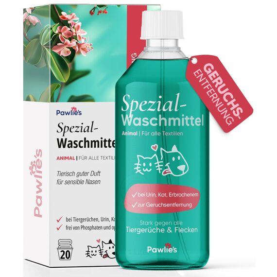 Pawlie's Geruchsentferner Wäsche 1L - Hochwirksamer Hygienespüler Wäsche, Geruchsneutralisierer Katzenurin, Wäschespülung & Hygiene Waschmittel zur Geruchsentfernung