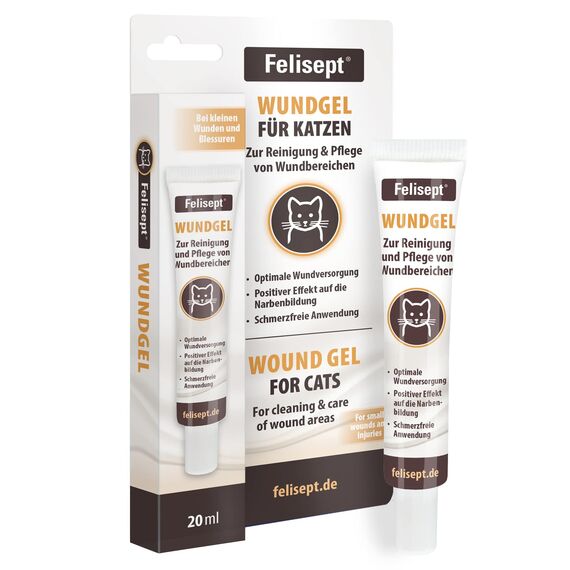 Felisept Wundgel für Katzen 20ml - Wundsalbe für Katzen zur Reinigung und Pflege von Wundbereichen - Wundpflege Katze - Wundschutz Katze für bessere Regeneration