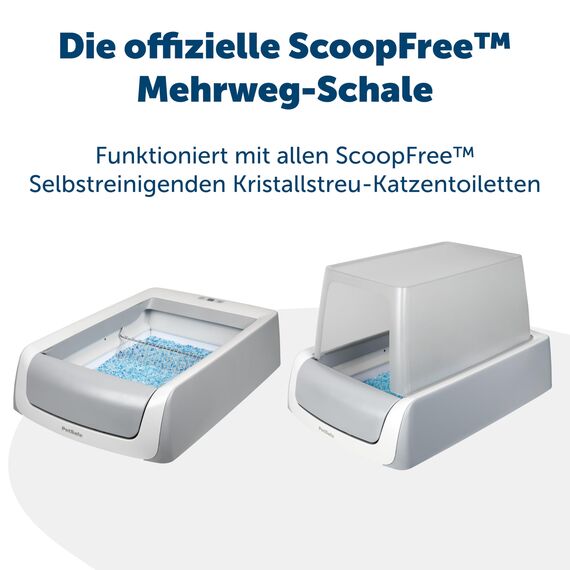 PetSafe ScoopFree Mehrweg-Katzenstreu-Schale mit Nicht Klumpendem Kristallstreu + 2 zusätzliche Kristallstreu-Beutel Bundle, Kompatibel mit allen ScoopFree Selbstreinigenden Katzentoiletten
