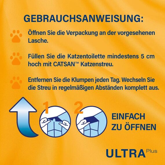 Catsan Ultra Plus Katzenstreu für Katzen, 10 Liter (1 Beutel) – Klumpstreu aus Naturton