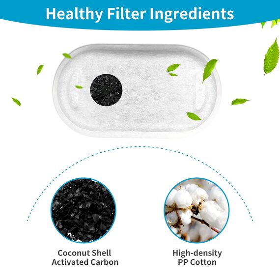 Vindox Katzenbrunnen Filter,Ersatzfilter für Edelstahl Trinkbrunnen Katzen,Trinkbrunnenfilter Haustierfilter für Katzen und Hunde Wasserbrunnen