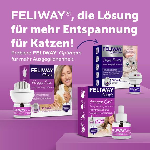 FELIWAY Classic 30 Tage Nachfüllflakon für den Pheromon Verdampfer, 48ml - Hilft Anzeichen von Stress bei Katzen und Kitten zu reduzieren, von Tierärzten empfohlen, klinisch getestet