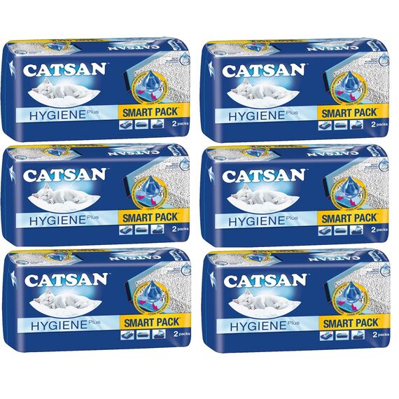 Catsan Smart Pack Katzenstreu, 2 Einlagen, 4 kg (6er-Packung)