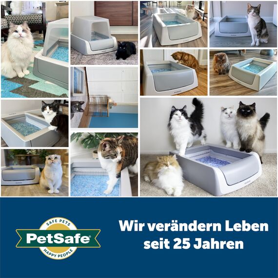 PetSafe ScoopFree Mehrweg-Katzenstreu-Schale mit Nicht Klumpendem Kristallstreu + 2 zusätzliche Kristallstreu-Beutel Bundle, Kompatibel mit allen ScoopFree Selbstreinigenden Katzentoiletten