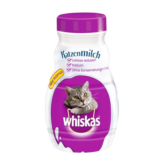 Whiskas Katzenmilch für Kätzchen ab 6 Wochen, 15 Flaschen, 15x200ml – Leckerer Snack für eine glückliche Katze, laktosereduziert und leicht verdaulich,3 l (2er Pack)